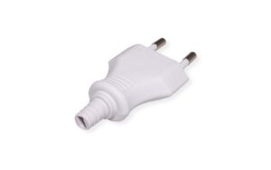 2032880_2 - Mediatech Euroflachstecker 2,5A / 250V weiss mit Schraubanschluss