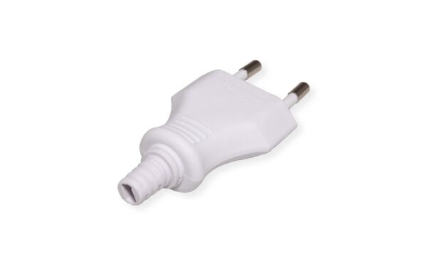 2032880_2 - Mediatech Euroflachstecker 2,5A / 250V weiss mit Schraubanschluss