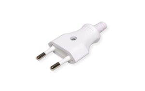2032880_3 - Mediatech Euroflachstecker 2,5A / 250V weiss mit Schraubanschluss