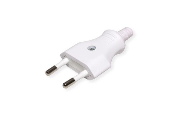 2032880_3 - Mediatech Euroflachstecker 2,5A / 250V weiss mit Schraubanschluss