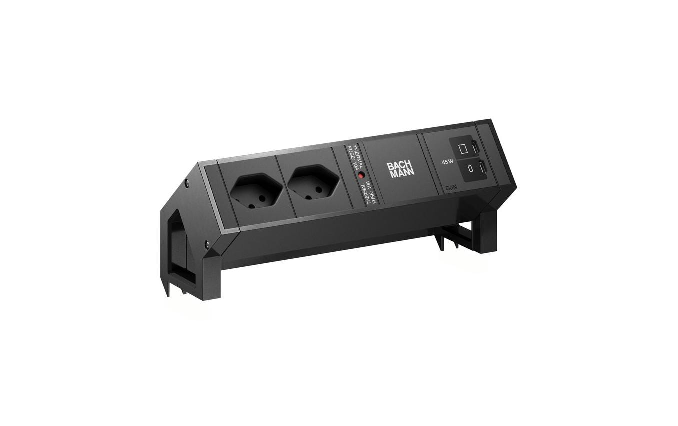 2032900 - Mediatech DESK2 2xT13 1xUSB C/C 45W 0,2m RAL9005