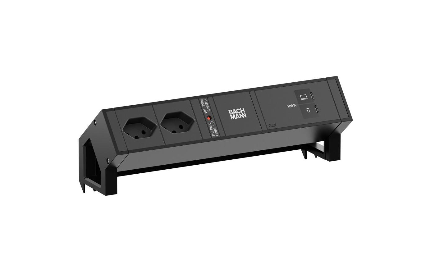 2032902 - Mediatech DESK2 2xT13 1xUSB C/C 100W 0,2m RAL9005