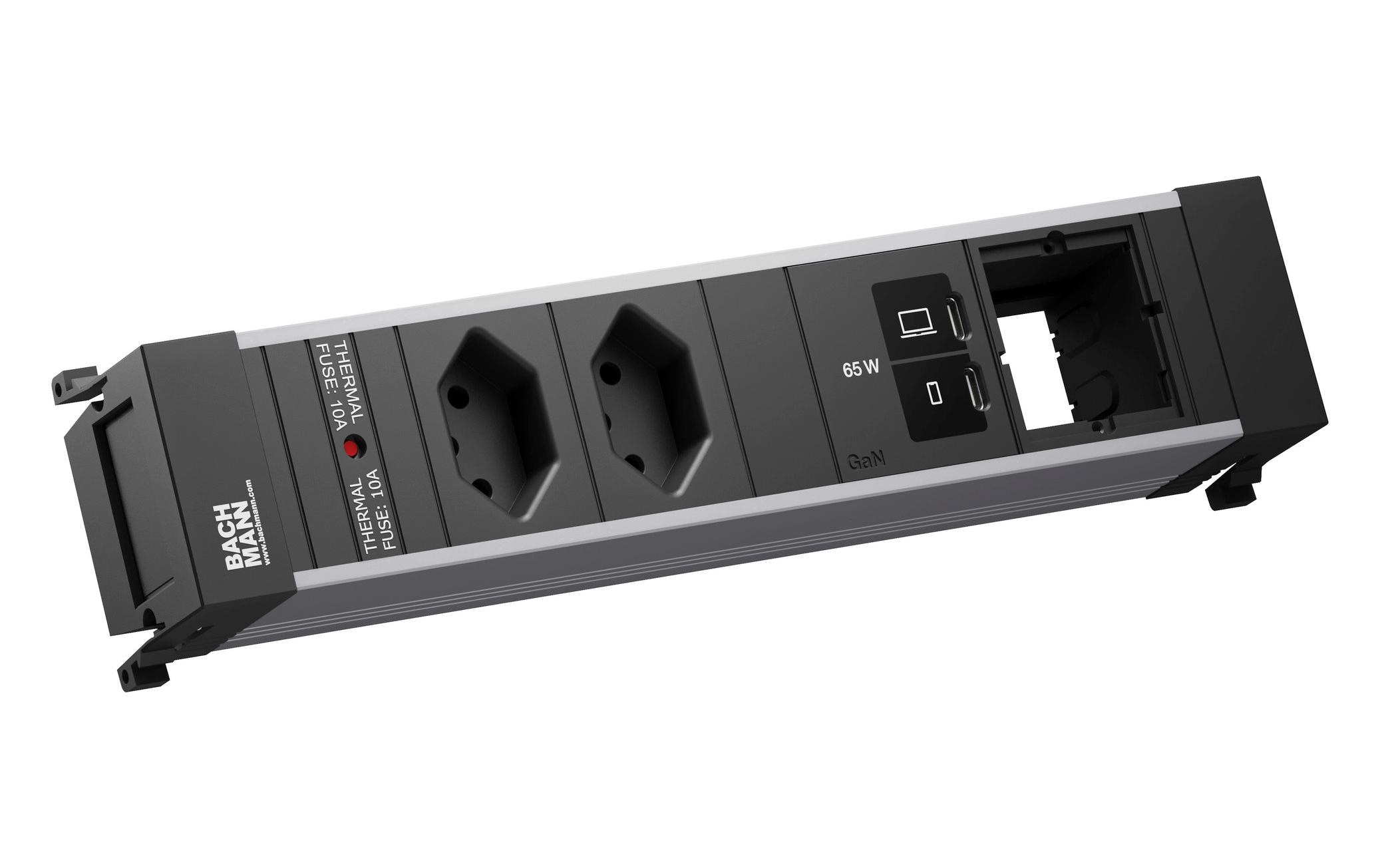 2032935 - Mediatech POWER FRAME M 2xT13 1xUSB C/C 65W CM 0,2m