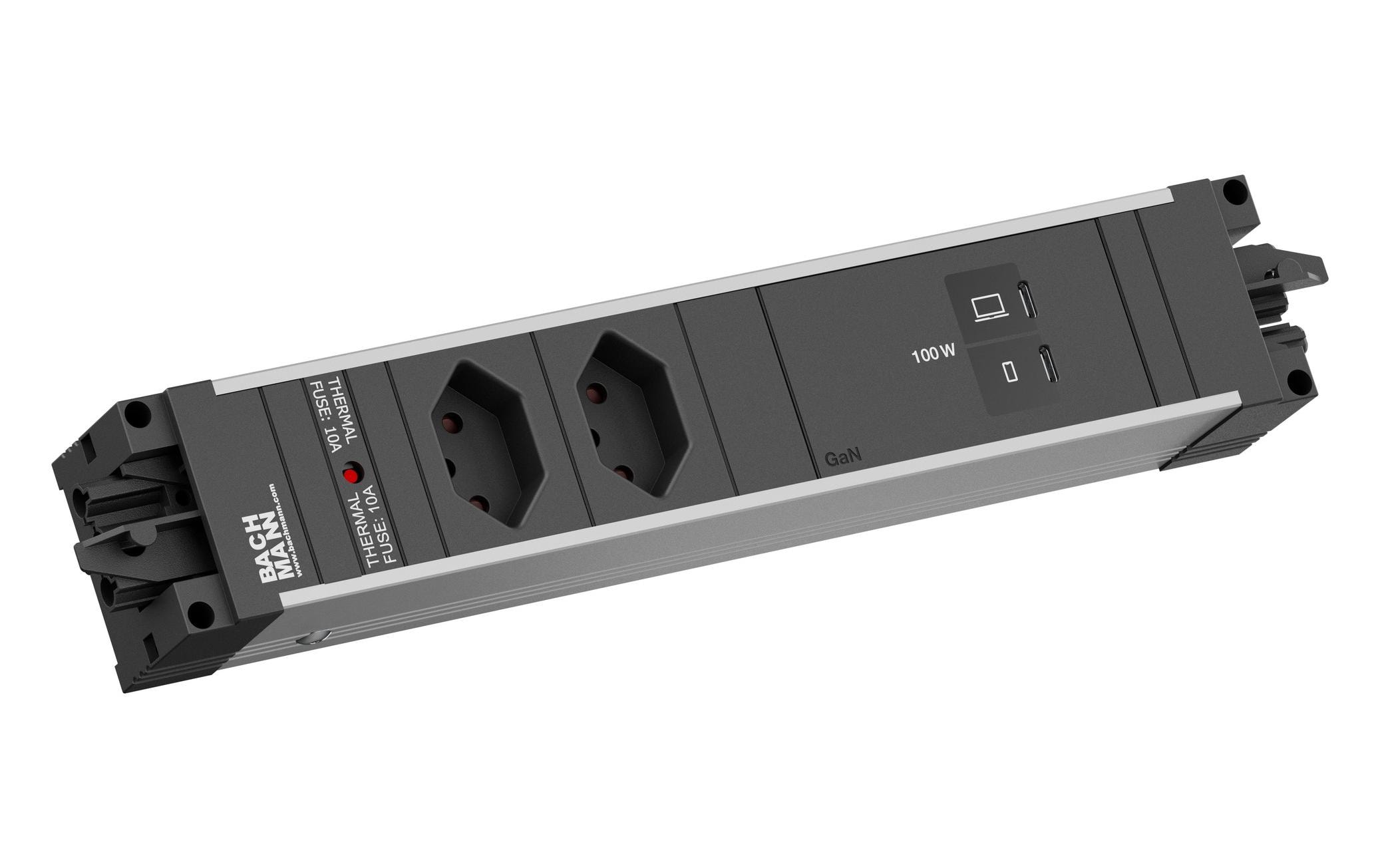 2032940 - Mediatech Bachmann STEP ALU 2xT13 1xUSB C/C 100W kaufen | Mediatech.ch