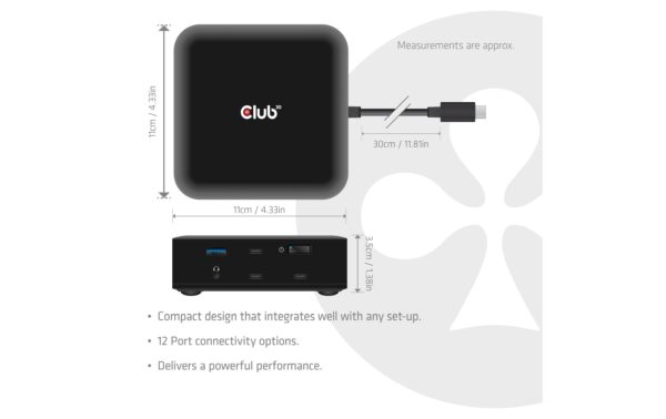 2033018_3 - Mediatech Club 3D, Dockingstation 12-1 USB-C 2x DP, 2x HDMI
