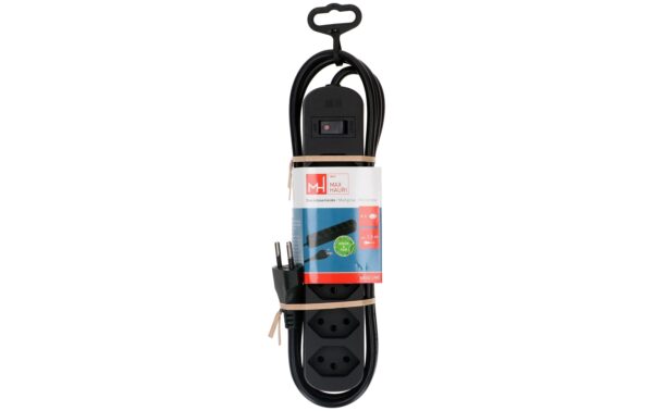 2033031_6 - Mediatech Max Hauri Steckdosenleiste Basic Line 6xT13 schwarz, 1.5m, Green+Fair