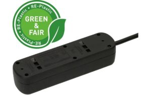 2033032_2 - Mediatech Max Hauri Steckdosenleiste Basic Line 4xT13 schwarz, 1.5m, Green+Fair