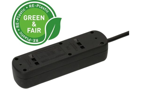 2033032_2 - Mediatech Max Hauri Steckdosenleiste Basic Line 4xT13 schwarz, 1.5m, Green+Fair