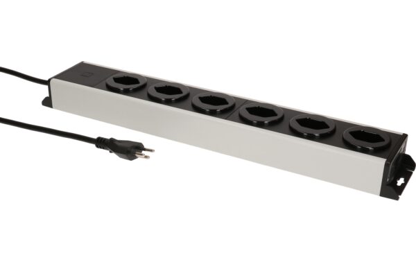 Steckdosenleiste Power Line 6xT13 grau/schwarz, 1.5m