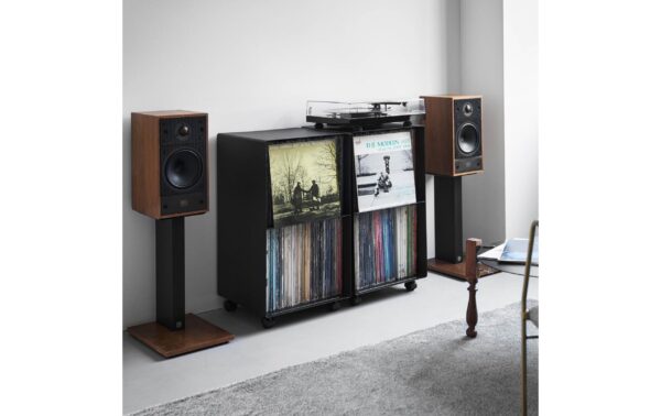Yamazaki Regal Schallplatten 2-stöckig Grösse: 40 x 38 x 73.3 cm, Schwarz