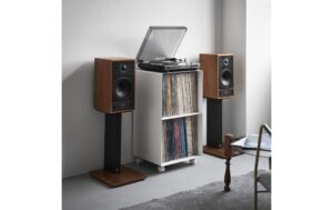 Yamazaki Regal Schallplatten 2-stöckig Grösse: 40 x 38 x 73.3 cm, Weiss
