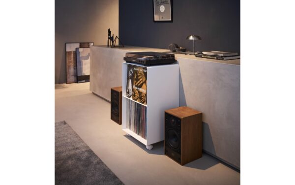 Yamazaki Regal Schallplatten 2-stöckig Grösse: 40 x 38 x 73.3 cm, Weiss