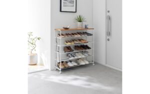 2033220_1 - Mediatech Yamazaki Schuhregal TOWER 5-stöckig Grösse: 90.5 x 27.5 x 7.5 cm, Weiss