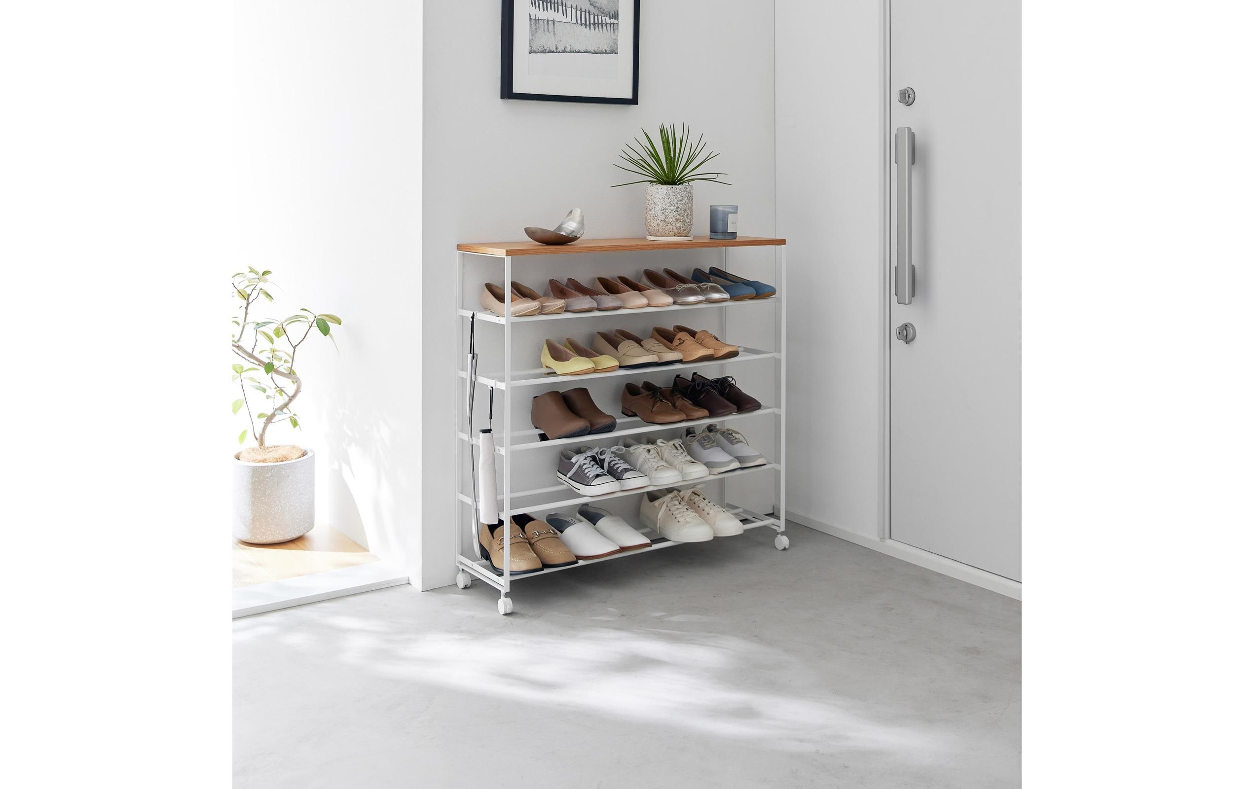 2033220_1 - Mediatech Yamazaki Schuhregal TOWER 5-stöckig Grösse: 90.5 x 27.5 x 7.5 cm, Weiss