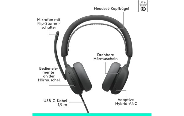 Logitech Headset Zone wired 2 graphite 