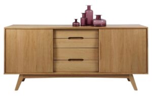 AC Design Sideboard Marte Dunkelbraun, 180x44x84 cm