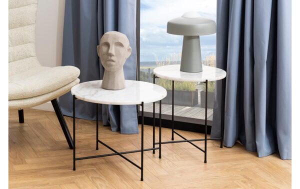 2034047_5 - Mediatech AC Design Couchtisch Avila Weiss, Ø52x40 cm