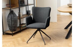 AC Design Esszimmerstuhl Laura 2 Stück Dunkelgrau/Schwarz