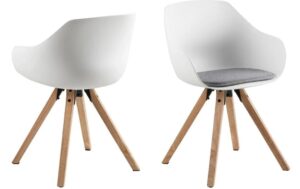 AC Design Esszimmerstuhl Tina 2 Stück Light Grey/Braun