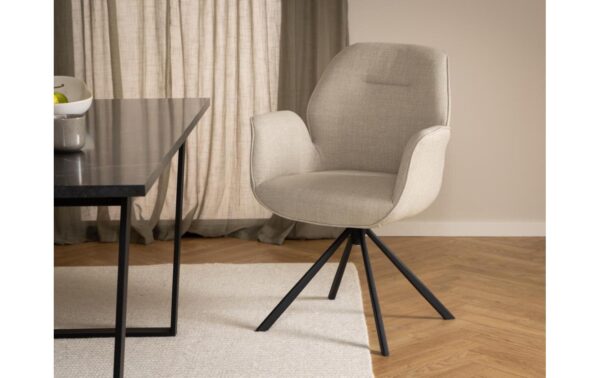 AC Design Esszimmerstuhl Aura Basel 1 Stück Basel fabric beige 24/Schwarz
