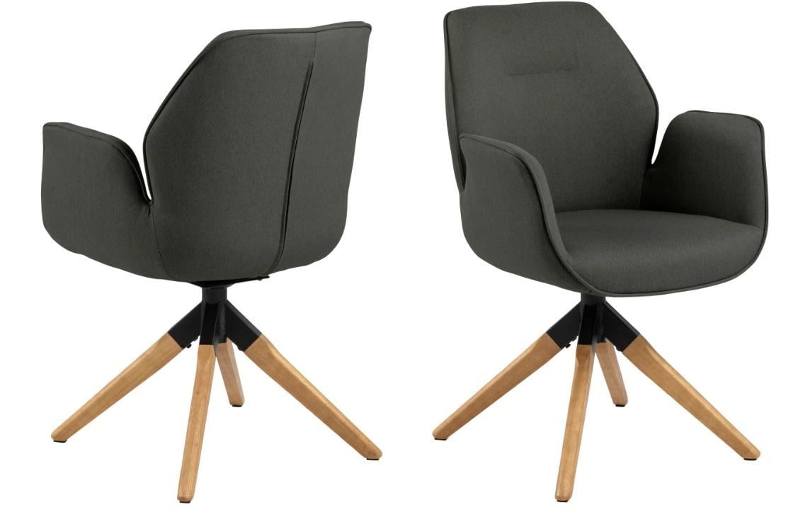 2034071 - Mediatech AC Design Esszimmerstuhl Aura Town 1 Stück Town Fabric dark grey 33/Braun