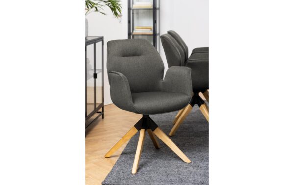 2034071_8 - Mediatech AC Design Esszimmerstuhl Aura Town 1 Stück Town Fabric dark grey 33/Braun