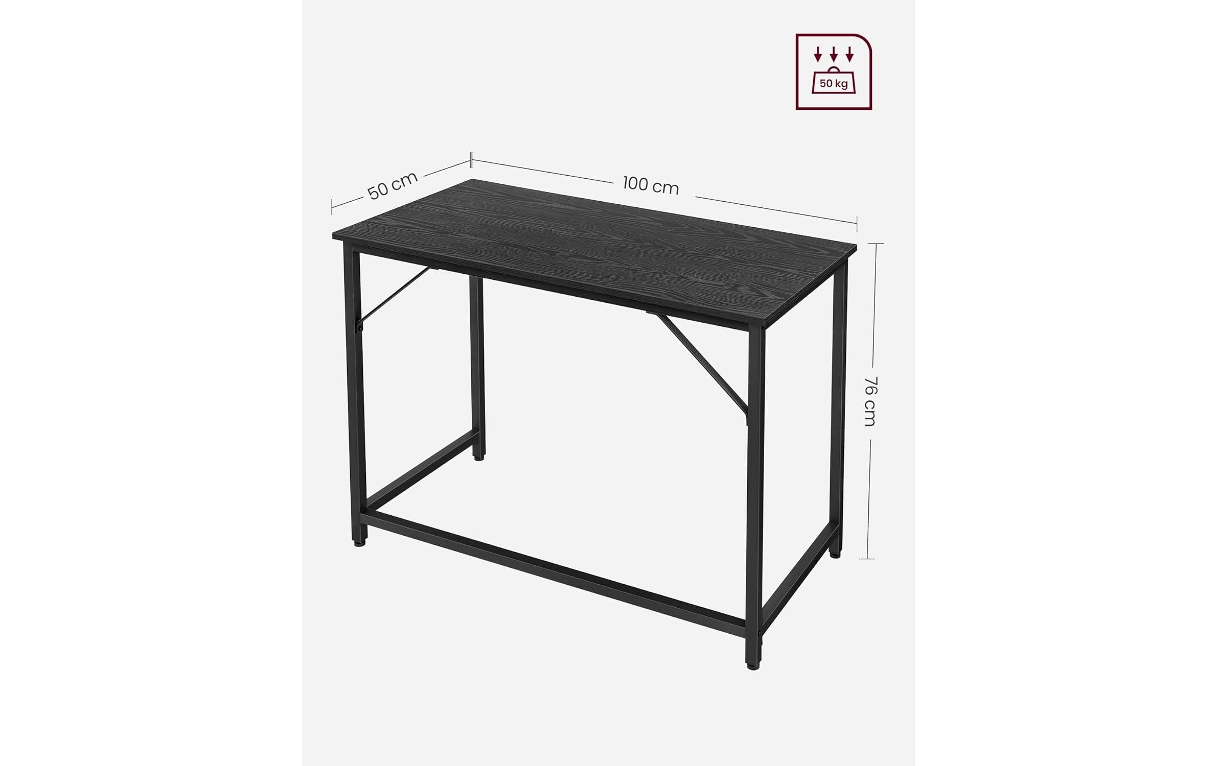 2035053_1 - Mediatech Vasagle Bürotisch schwarz mit Platte 100x50cm