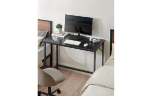 2035053_4 - Mediatech Vasagle Bürotisch schwarz mit Platte 100x50cm