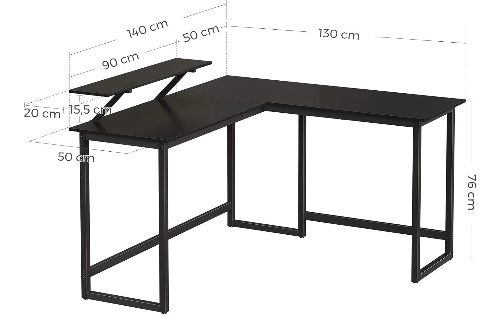 2035062_1 - Mediatech Vasagle Bürotisch schwarz Ecktisch 120x119cm
