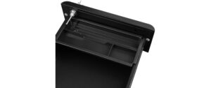 Songmics Rollcontainer schwarz, Schloss 30x46x59cm, mit 3 Schubladen
