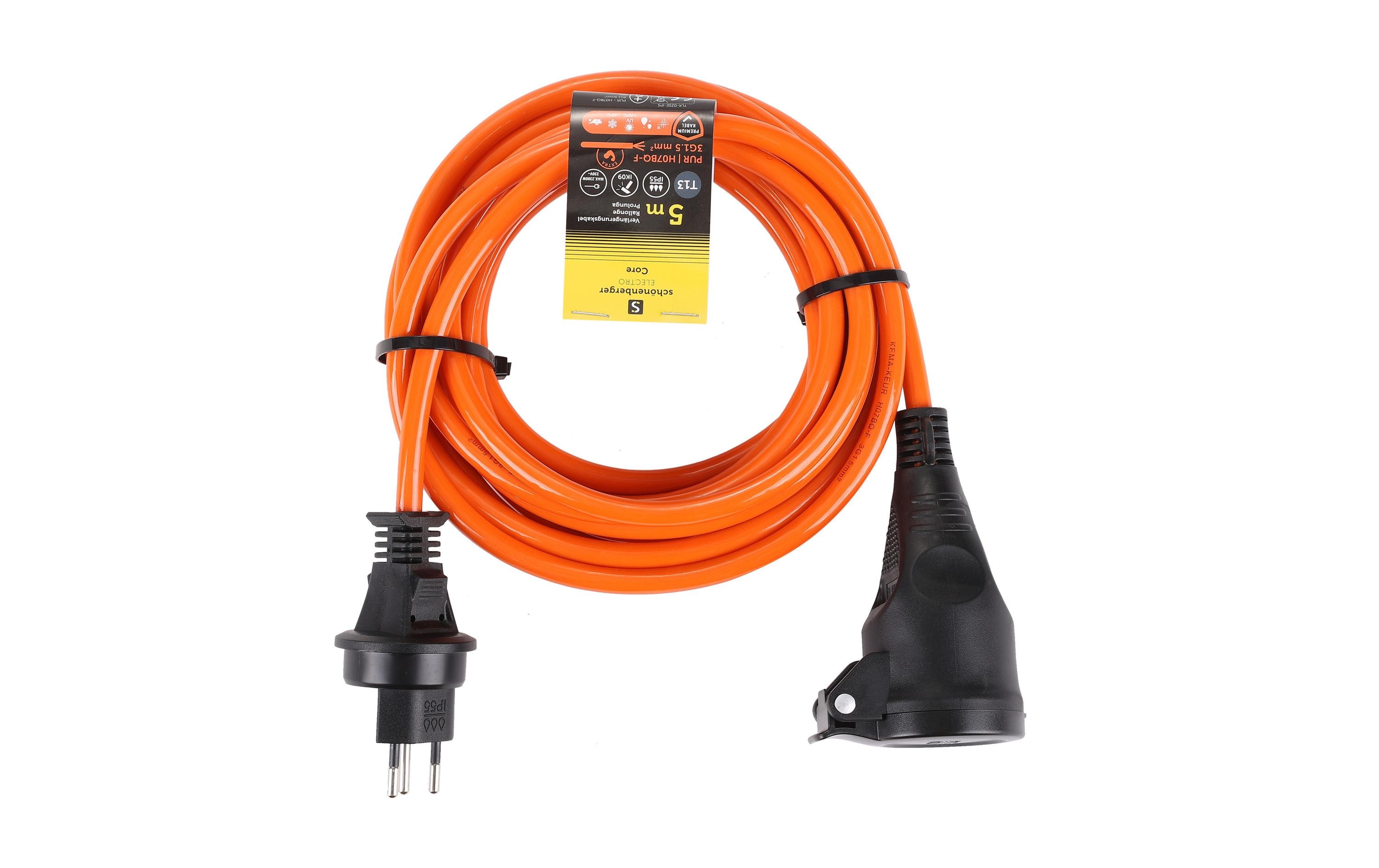 2036526 - Mediatech Schönenberger Verlängerungskabel T13 IP55 5m EPR-PUR H07BQ-F 3G1.5mm2 kaufen | Mediatech.ch