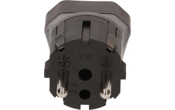 2038828_2 - Mediatech Adapter 2-Pol Schweiz T21 auf Schuko schwarz, 250V, 16A