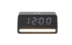 KARLSSON Wecker Retro Light LED Black wood veneer