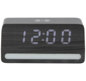 KARLSSON Wecker Retro Light LED Black wood veneer