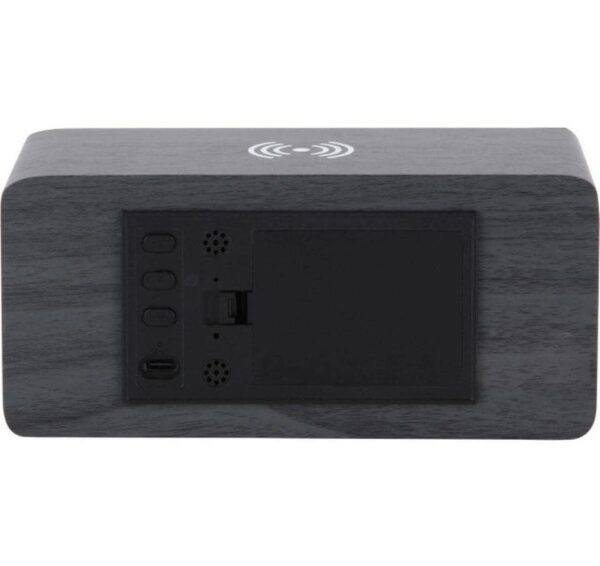 KARLSSON Wecker Retro Light LED Black wood veneer