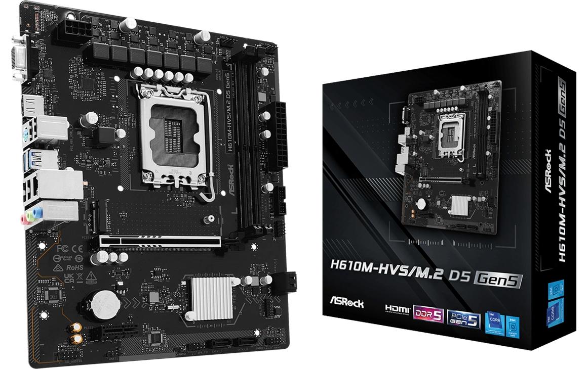 2044756 - Mediatech ASRock H610M-HVS/M.2 D5 G5, mATX, LGA1700 Intel H610, LGA1700, 2x DDR5, PCIe 5.0 kaufen Schweiz | Mediatech.ch