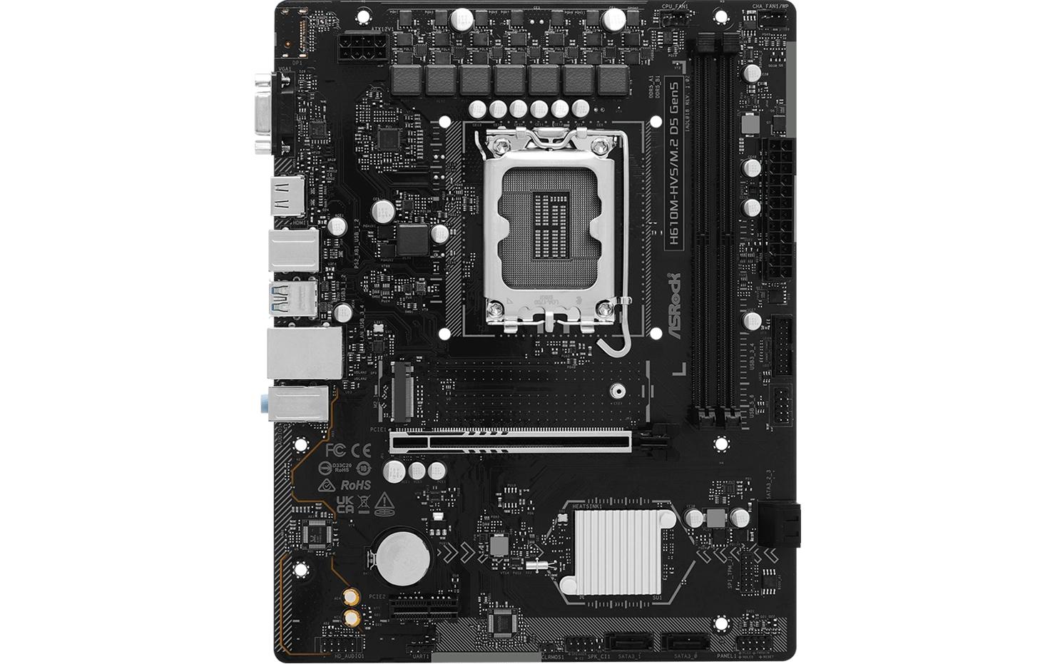 2044756_1 - Mediatech ASRock H610M-HVS/M.2 D5 G5, mATX, LGA1700 Intel H610, LGA1700, 2x DDR5, PCIe 5.0