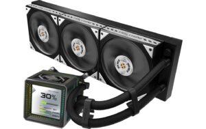 2044895 - Mediatech ASRock Steel Legend Dark 360 LCD Liquid CPU Cooler, 3.4 LCD, 3x120mm ARGB kaufen Schweiz | Mediatech.ch