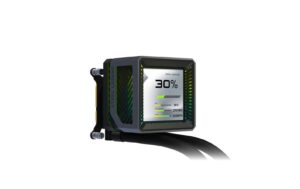 2044895_7 - Mediatech ASRock Steel Legend Dark 360 LCD Liquid CPU Cooler, 3.4 LCD, 3x120mm ARGB