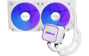 2044903_1 - Mediatech ASRock Pro White 240 ARGB Liquid CPU Cooler, 2x120mm ARGB