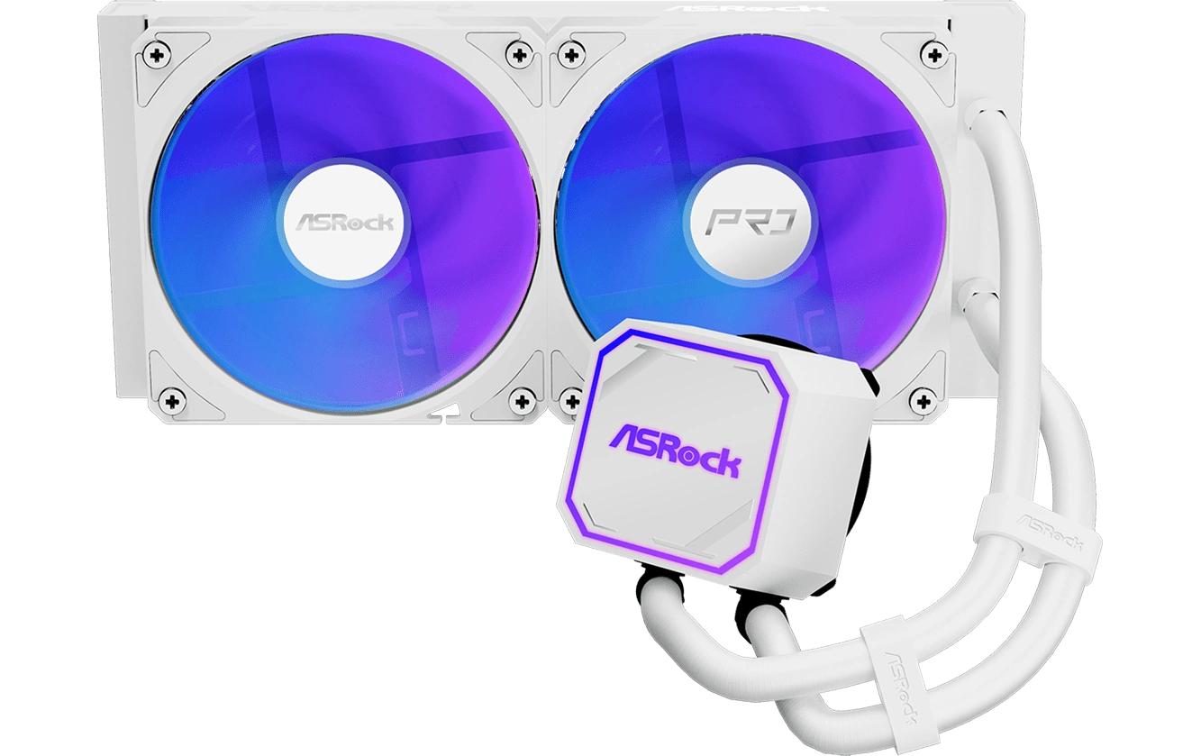 2044903_1 - Mediatech ASRock Pro White 240 ARGB Liquid CPU Cooler, 2x120mm ARGB