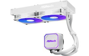 2044903_2 - Mediatech ASRock Pro White 240 ARGB Liquid CPU Cooler, 2x120mm ARGB