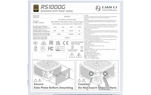 2045741_4 - Mediatech Netzteil Lian Li RS1200, ATX3.1 80+ Gold, vollmodular, Weiss