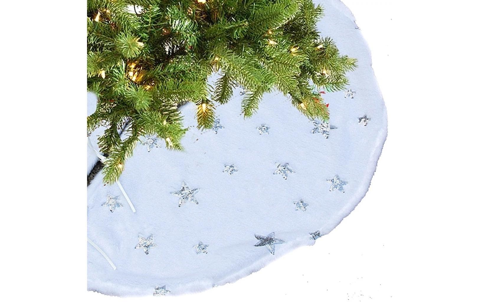 2046242 - Mediatech Dameco Christbaumdecke Sterne, Plüsch D: 90 cm, Silber-Weiss, Textil kaufen Schweiz | Mediatech.ch