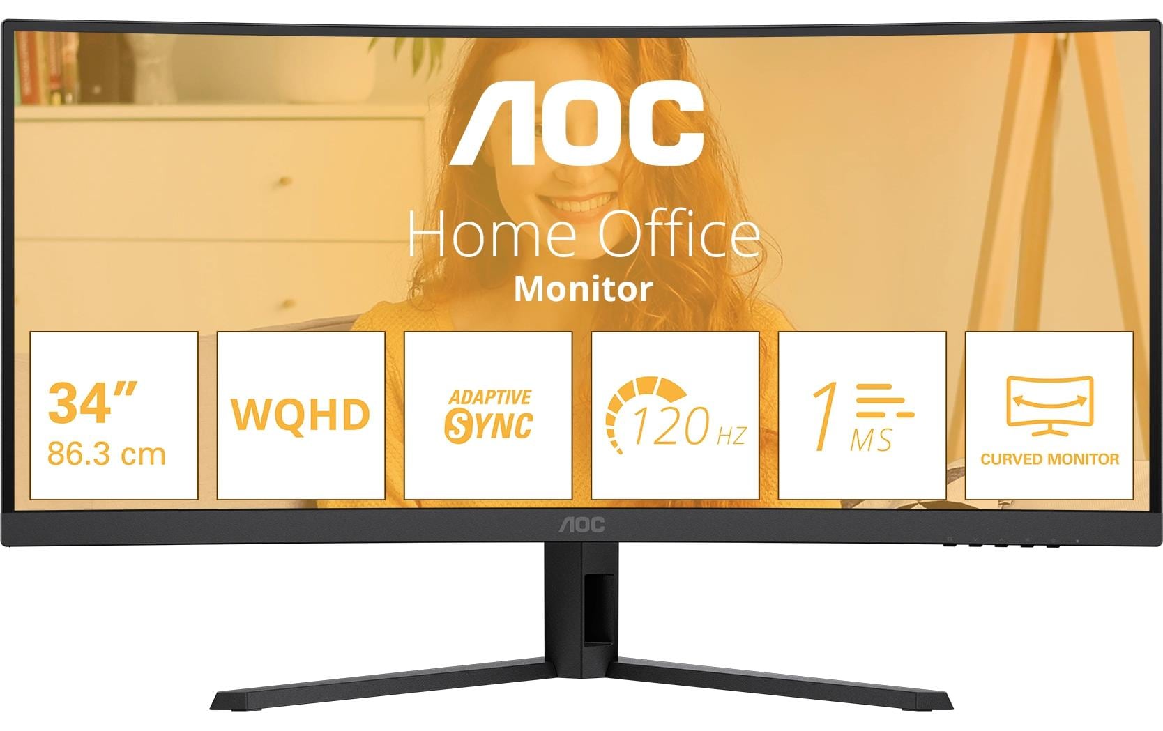 2046387 - Mediatech AOC Monitor CU34B3E VA Curved, 120 Hz, HDMI, DP kaufen Schweiz | Mediatech.ch
