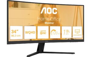 2046387_1 - Mediatech AOC Monitor CU34B3E VA Curved, 120 Hz, HDMI, DP