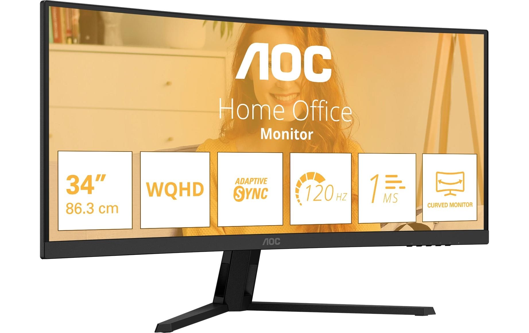 2046387_1 - Mediatech AOC Monitor CU34B3E VA Curved, 120 Hz, HDMI, DP