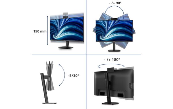 Philips 27 27B2N3500JH/00, 2560x1440 120Hz HV, HDMI, DP, USB Hub, Speakers, Pivot, Web