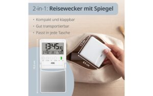 ADE Reisewecker digital weiss