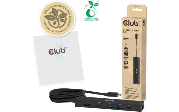 2052449_4 - Mediatech Club 3D, HDMI Hub Type-C 7 in 1 HDMI, USB-A, PD Type-C, Ethernet, MicroSD